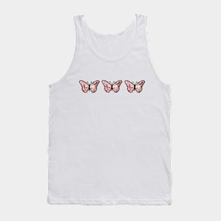 Floral Pattern Butterflies Tank Top